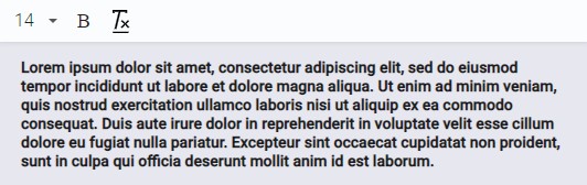 Writing view of text area
