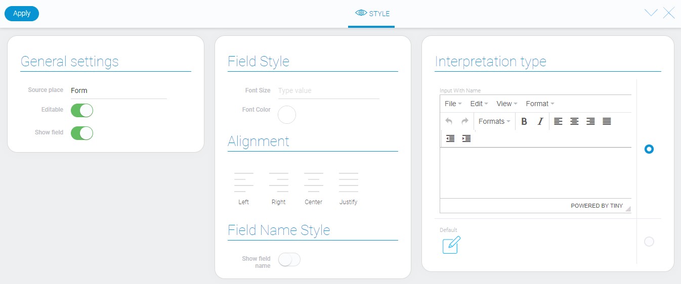 Style of text editor MSE element