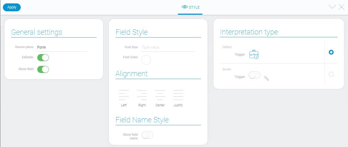 Style of trigger element