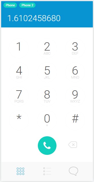 Panel of Twilio phone