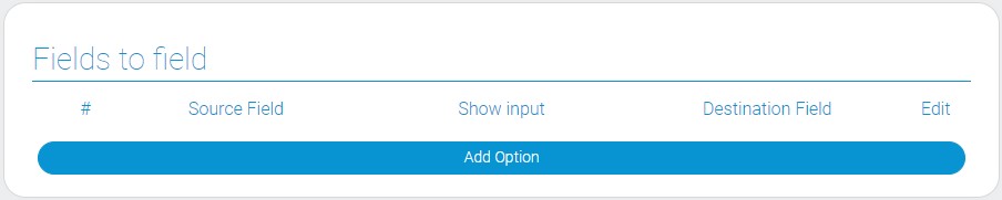 Fields to field of update items element with source field option