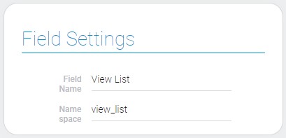 Settings of view list field