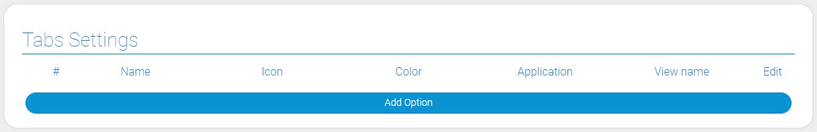 Settings of view tab with icon