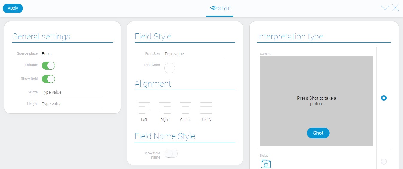 Style of web camera element