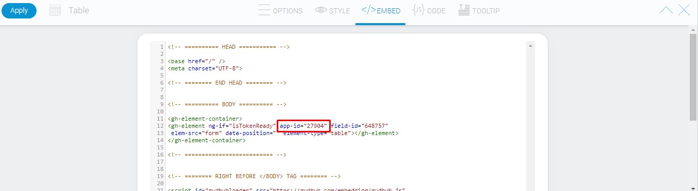 EMBED of the example field